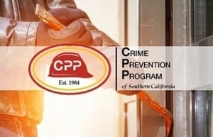 Crime Prevention Program of Southern California man breaking into building with crowbar