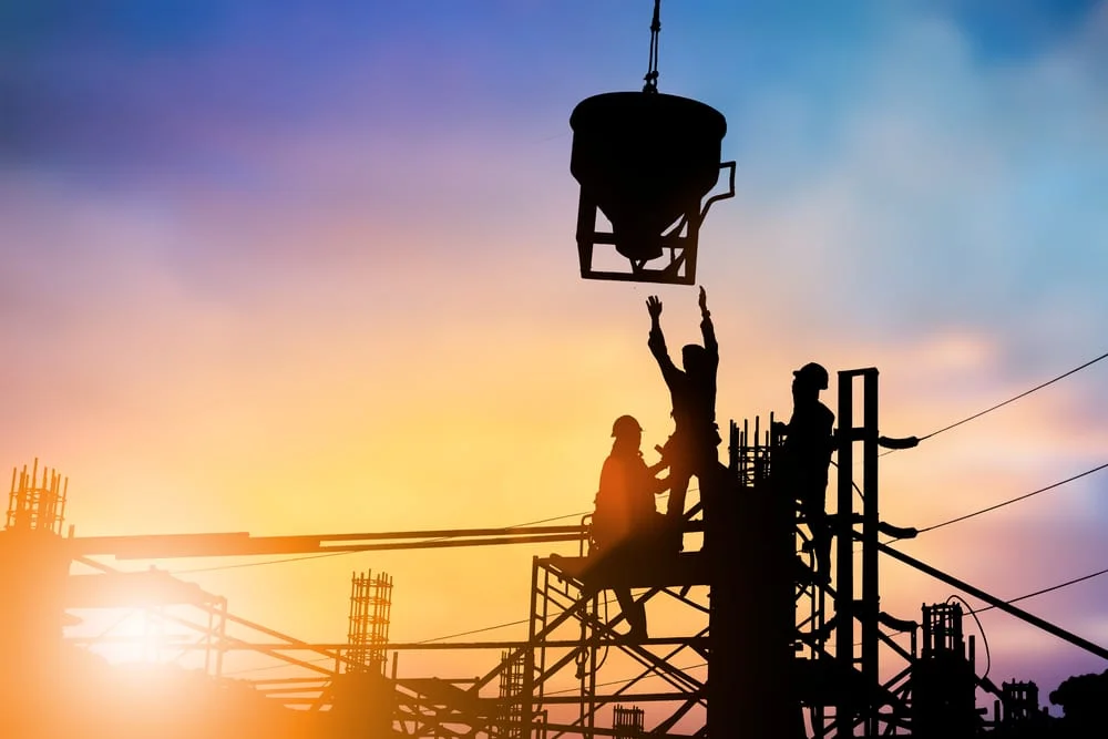 Construction workers working at a construction site